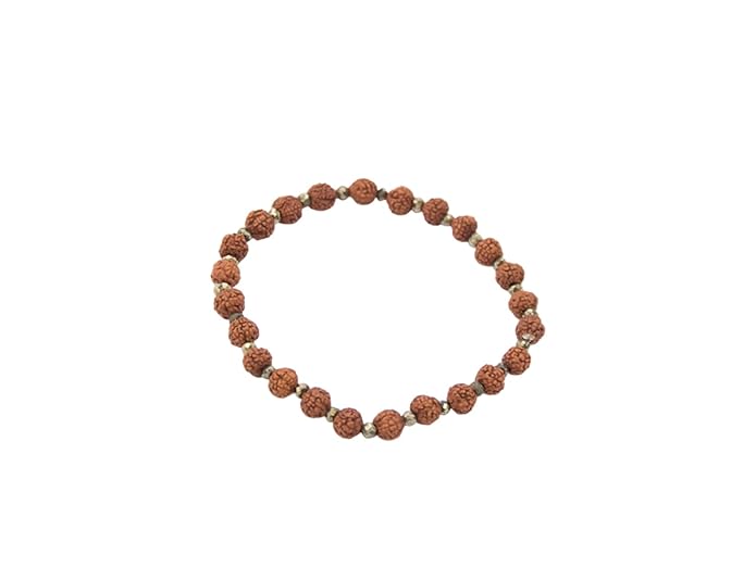 Maha Mala 6.5mm Rudraksha Bracelet with 3.5mm Gemstone Beads – Handmade Healing Bracelet
