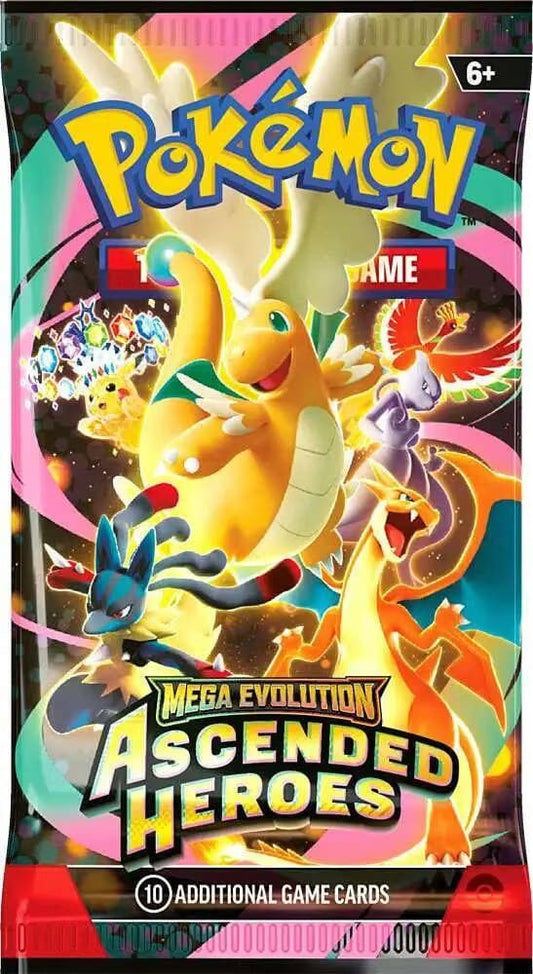 Pokémon TCG Mega Evolution Ascended Heroes Booster Pack – 10 Cards – English Version (Sealed)