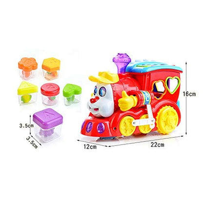 HOLA 556 Baby Toy Train With Lights and Music Learning Educational Toy