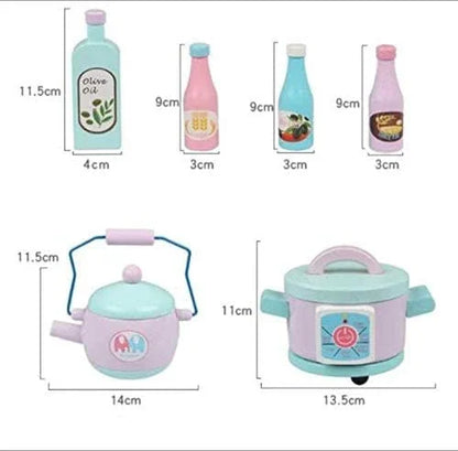 Breatoi Deluxe Wooden Pretend Play Kitchen Set with Utensils & Accessories – Pink & Silver - Jaiman Toys