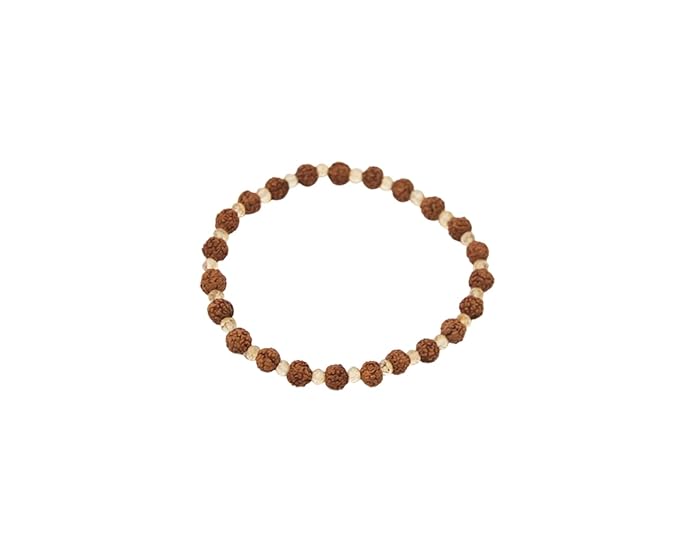 Maha Mala 6.5mm Rudraksha Bracelet with 3.5mm Gemstones – Healing & Grounding