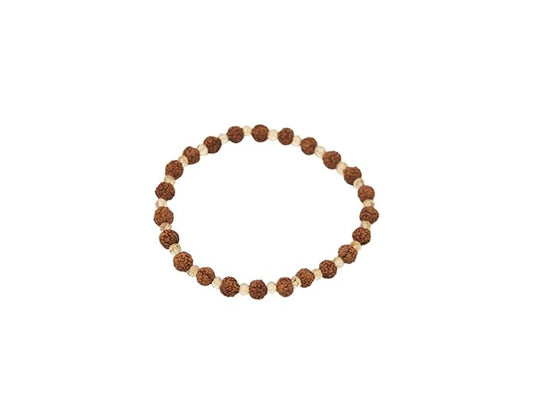 Maha Mala 6.5mm Rudraksha Bracelet with 3.5mm Gemstones – Healing & Grounding
