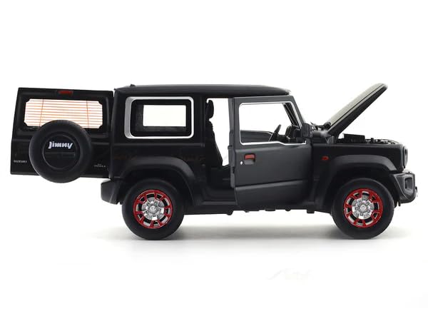 MSZ 1:18 Suzuki Jimny 2018 Black Die-Cast Model Car with Pull-Back Action & Openable Parts