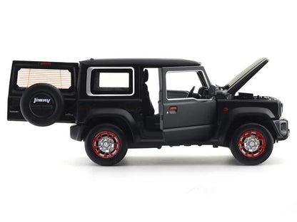 MSZ 1:18 Suzuki Jimny 2018 Black Die-Cast Model Car with Pull-Back Action & Openable Parts