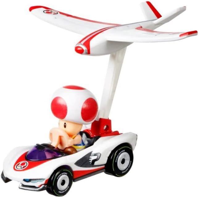 Hot Wheels Mario Kart Die Cast Glider Toad Car | Metal Racing Toy with Wings | Collectible Kart Vehicle | 3+ Years