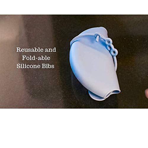 Fisher-Price Ultra Care Easy Clean Silicone Baby Bib | Soft Food Catcher Bib for Babies 4+ Months | Waterproof, BPA-Free, Adjustable Feeding Bib | Reusable Baby Weaning Bib | Blue