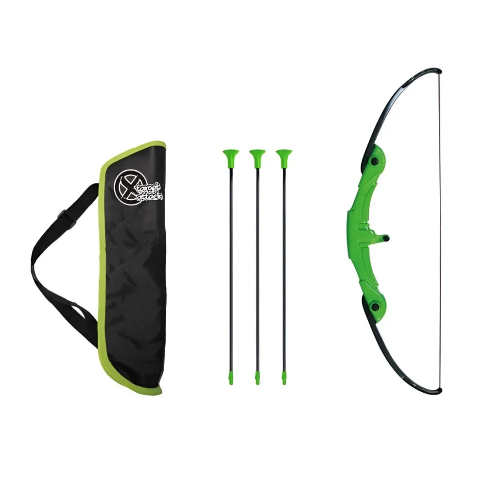 Innov8 Kids Archery Set with Target Stand, Adjustable Bow, 3 Arrows and Carry Bag, Green and Orange - Jaiman Toys