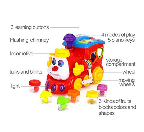 HOLA 556 Baby Toy Train With Lights and Music Learning Educational Toy