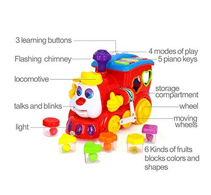 HOLA 556 Baby Toy Train With Lights and Music Learning Educational Toy