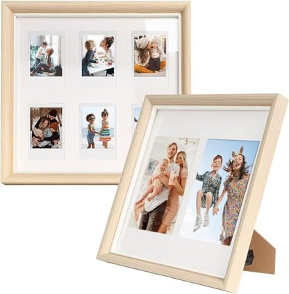 Fujifilm Instax Camera Accessories - Wooden Photo Frame 6 Inch with Six Photo Frame, Scratch Resistant Wooden Photo Frames, For Tabletop Display, Wall Mount... 1 Piece