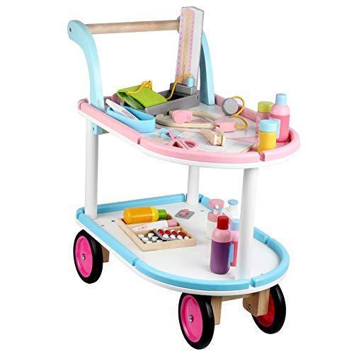 Little Medics Wooden Role-Play Medical Trolley – Pretend Doctor Kit with Accessories, 3Yrs+ - Jaiman Toys