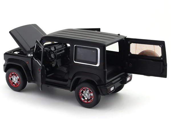 MSZ 1:18 Suzuki Jimny 2018 Black Die-Cast Model Car with Pull-Back Action & Openable Parts