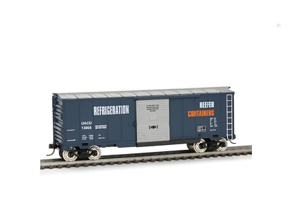 HANFIY 95001 HO Scale 1:87 Railroad Freight Train Model 2-Car Set – Refrigeration Reefer Boxcar & Twin Oil Tank Wagon | 14+