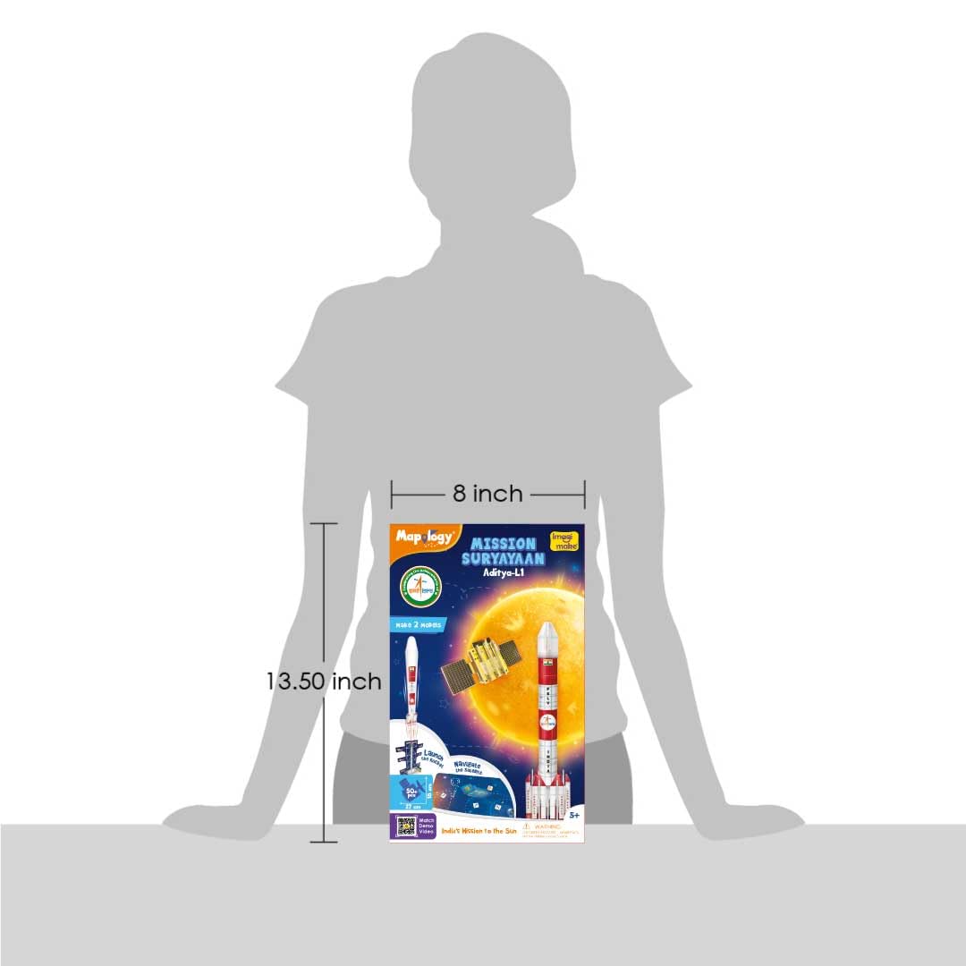 Imagi Make Mapology Mission Suryayaan Aditya-L1 50+ Pcs Rocket & Satellite Model Building Kit for Kids | Make 2 Models | Launch the Rocket & Navigate the Satellite | India’s Mission to the Sun Educational STEM Space Toy