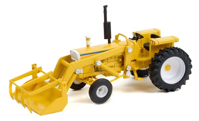 Greenlight Down on the Farm Series 6 – 1972 Tractor Yellow & White with Front Loader (1:64 Scale) - Jaiman Toys