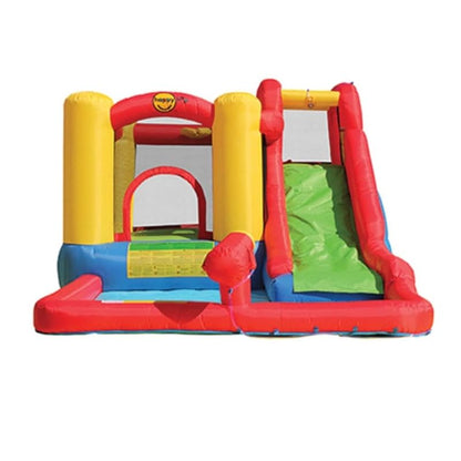 Happy Hop Amusement Park Inflatable Water Park with Slides & Splash Pool | Wet & Dry Inflatable Play Park | Kids Outdoor Water Fun | Ages 3+