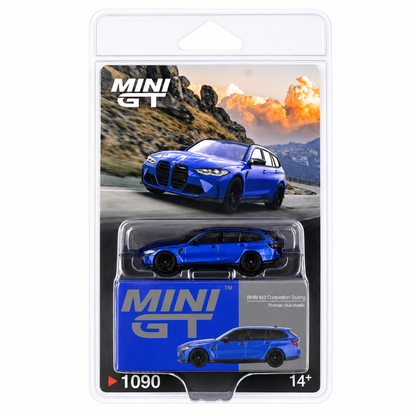 MINI GT 1:64 (Blister Pack) 1090 BMW M3 Competition Touring Portimao Blue Metallic Die-Cast Model Car