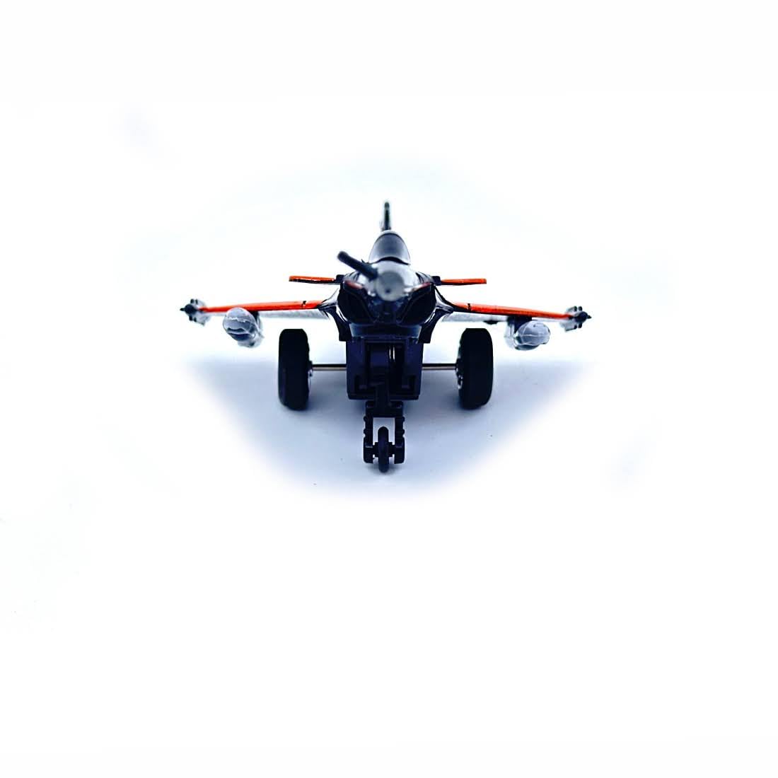 Centy Fly High Press & Go RFL Fighter Jet Toy Aircraft | Friction Powered Military Plane for Kids 3+ (Black & Orange) | BGX