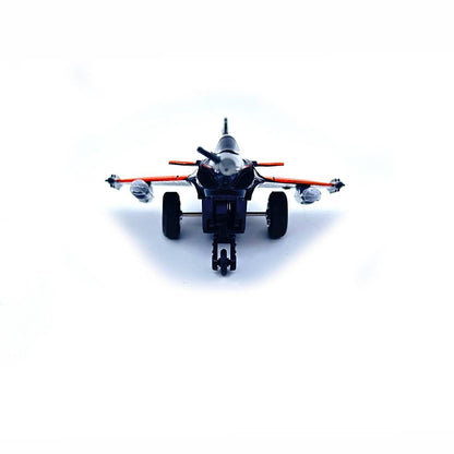 Centy Fly High Press & Go RFL Fighter Jet Toy Aircraft | Friction Powered Military Plane for Kids 3+ (Black & Orange) | BGX