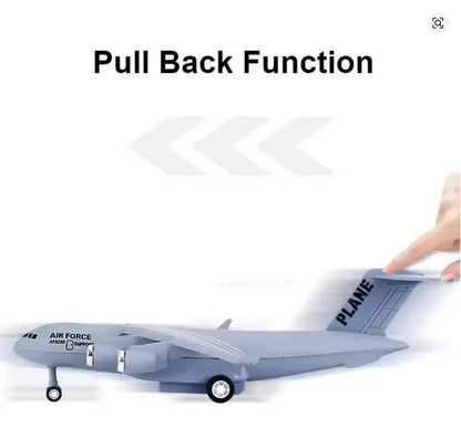 Military Plane 1:500 Scale Die-Cast Aircraft Toy | Air Force Cargo Airplane Model with Rolling Wheels | Collectible Toy Plane for Kids