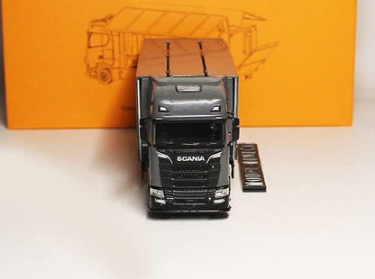 GCD 1:64 Black Bird Scania S730 Transport Truck Diecast Model | All Metal Car Carrier Vehicle Collectible