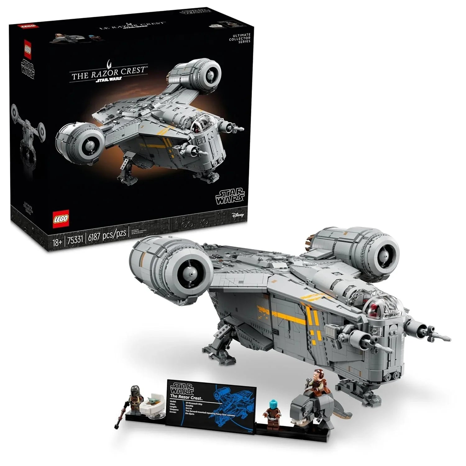 LEGO 75331 Star Wars The Razor Crest UCS Set, Ultimate Collectors Series Starship Model Kit for Adults - Jaiman Toys