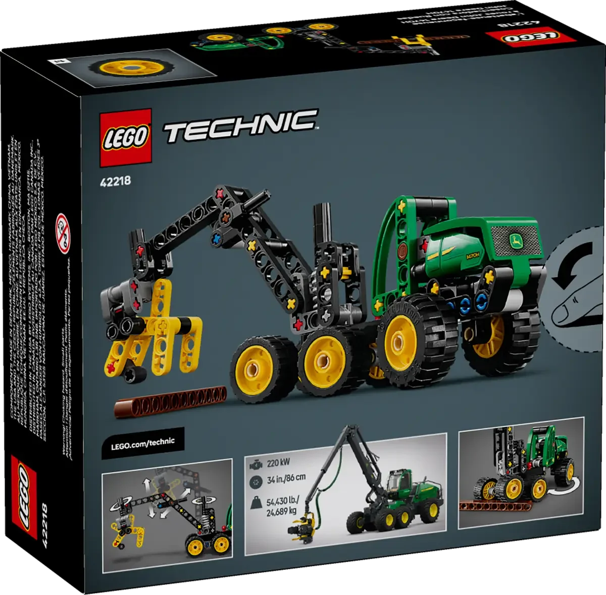 LEGO®42218 Technic John Deere 1470H Wheeled Harvester | 117 Pieces | Engineering Construction Toy | Ages 7+