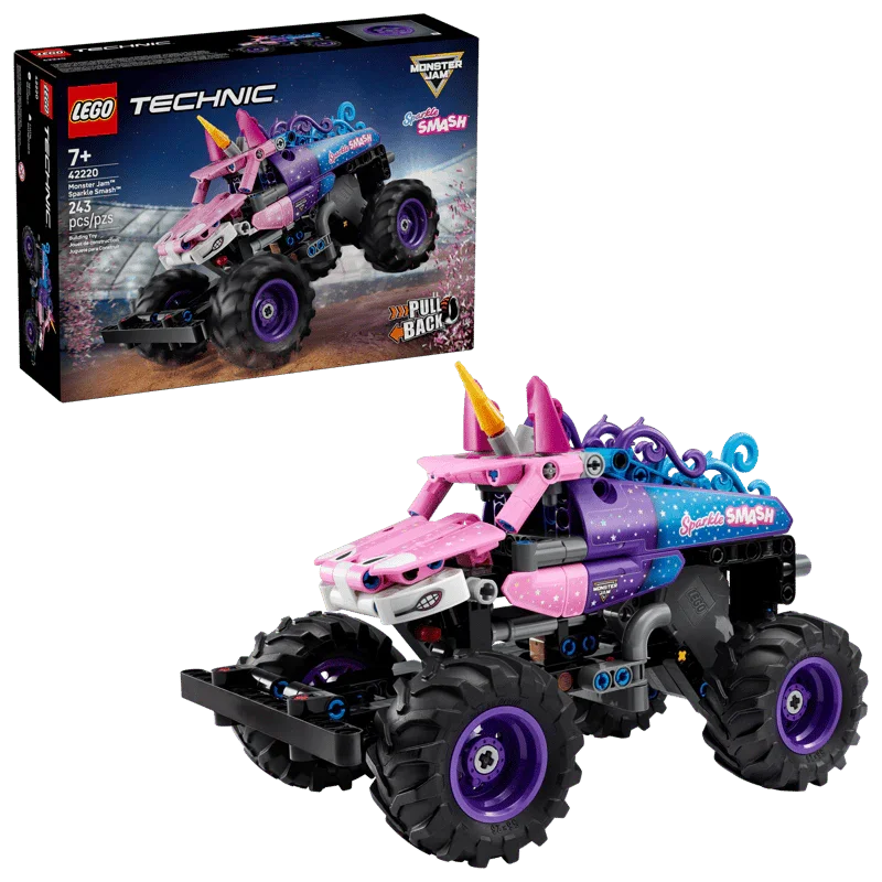LEGO® 42220 Technic Monster Jam™ Sparkle Smash™ Pull-Back  | 215 Pieces | Ages 7+