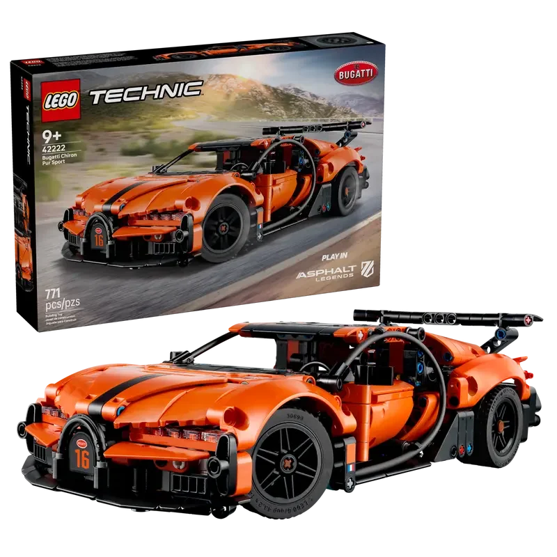 LEGO® 42222 Technic Bugatti Chiron Pur Sport Hypercar | 771 Pieces | Sports Car Building Set | Ages 9+