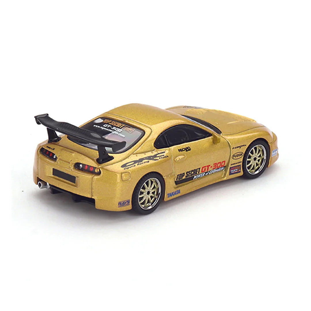 Mini GT 1:64 Toyota Supra A80 – Top Secret GT-300 (Gold, RHD) - Jaiman Toys