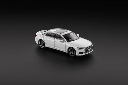 VAV 1:64 Audi A6L Diecast Model Car – Silver/White | Premium Alloy Collectible Miniature Sedan Toy Car