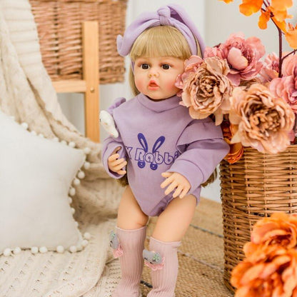 Lifelike Reborn Baby Girl Doll – Toddler with Realistic Sound & Brown Hair