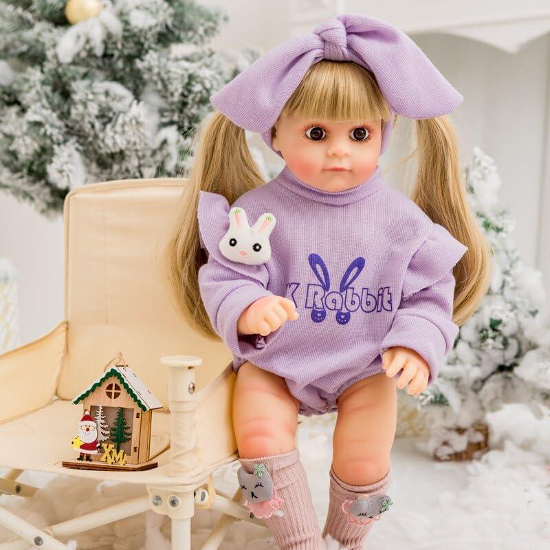 Lifelike Reborn Baby Girl Doll – Toddler with Realistic Sound & Brown Hair