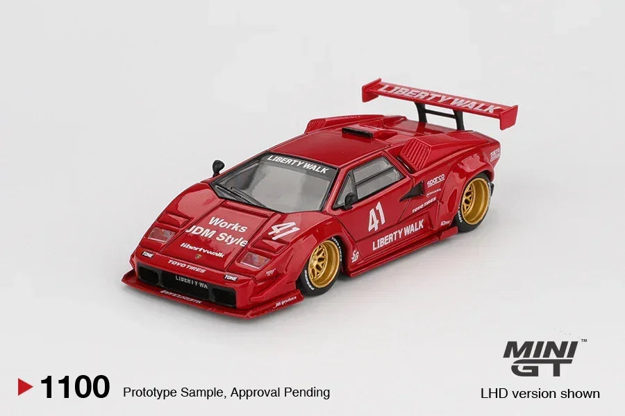 Mini GT 1:64 Lamborghini Countach LB-WORKS Red Diecast Model Car
