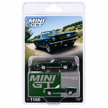 Mini GT 1:64 (Blister Pack) Ford Mustang Convertible 1964 Highland Green Diecast Model Car