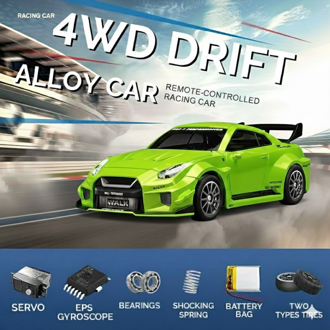 Hstar 1:43 RC Drift Car 2.4GHz 4WD Alloy 20 km/h High-Speed RC Racing Car with Gyro