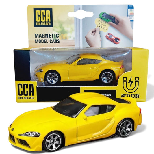 CCA 1:58 Scale Toyota GR Supra Magnetic Series Yellow Die-Cast Model Car