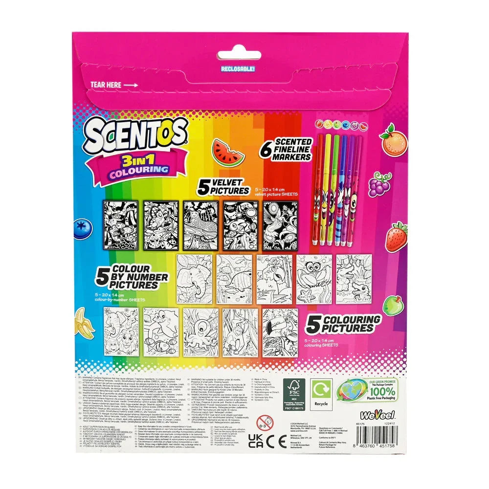 Scentos On The Go 3 In 1 Colouring Activity Set - Jaiman Toys