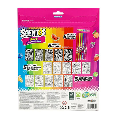Scentos On The Go 3 In 1 Colouring Activity Set - Jaiman Toys