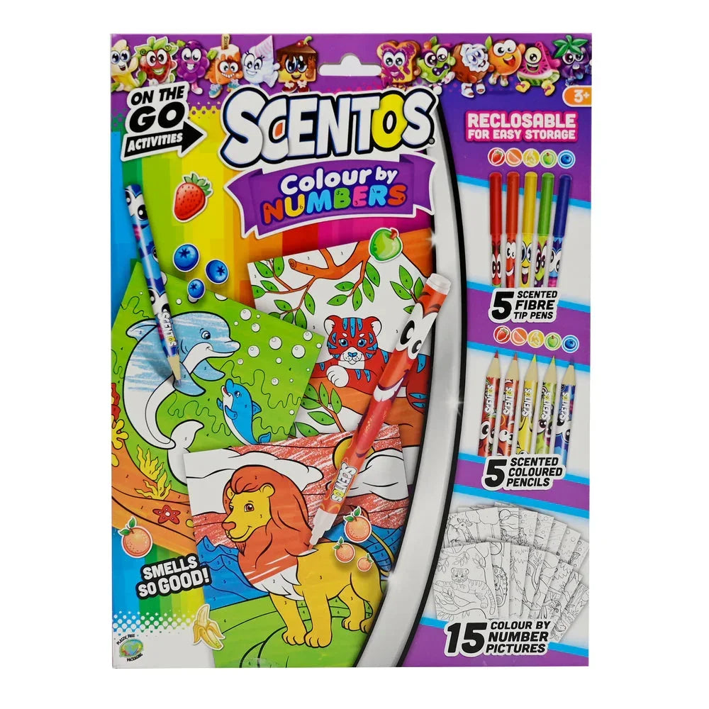 Scentos On The Go Colour By Numbers Activity Set - Jaiman Toys