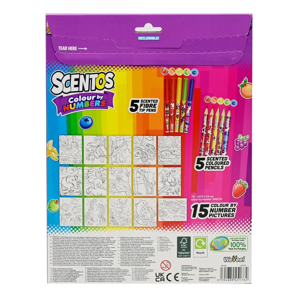 Scentos On The Go Colour By Numbers Activity Set - Jaiman Toys