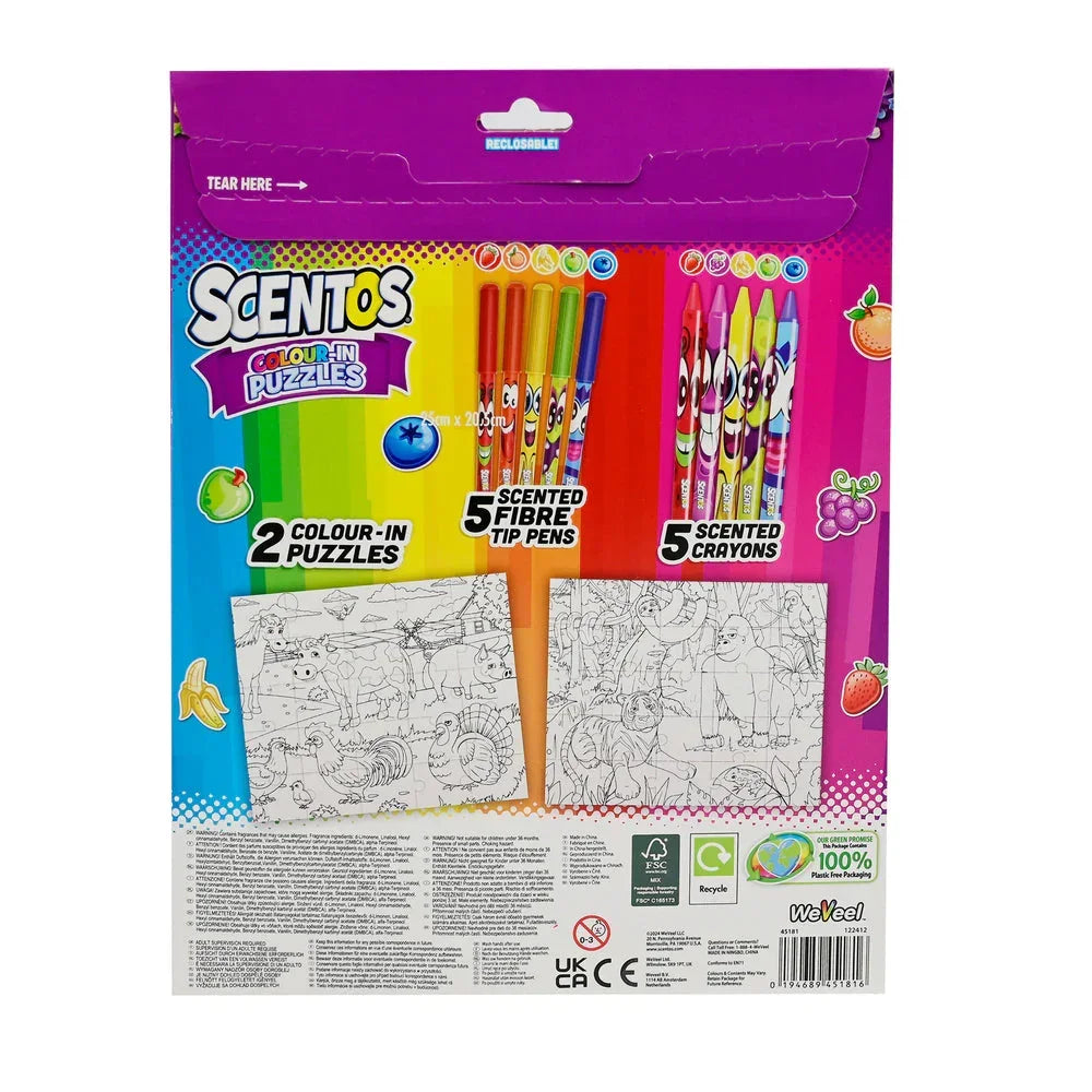 Scentos On The Go Colour In Puzzles Activity Set - Jaiman Toys