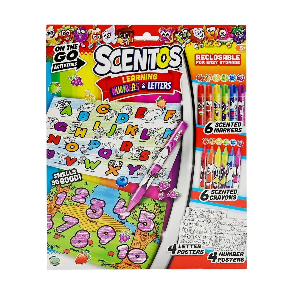 Scentos On The Go Learning Numbers & Letters Colouring Set - Jaiman Toys