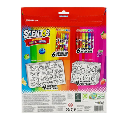 Scentos On The Go Learning Numbers & Letters Colouring Set - Jaiman Toys