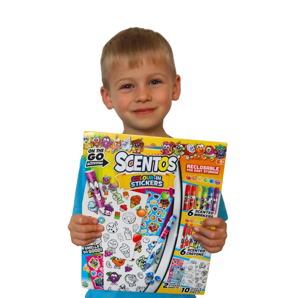 Scentos On The Go Colour In Stickers Colouring Set - Jaiman Toys