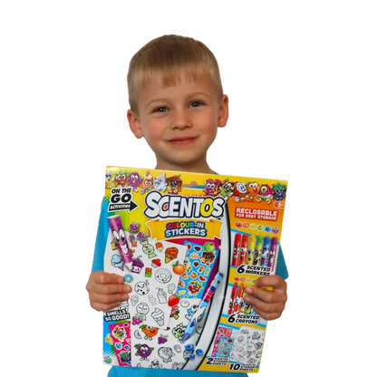 Scentos On The Go Colour In Stickers Colouring Set - Jaiman Toys