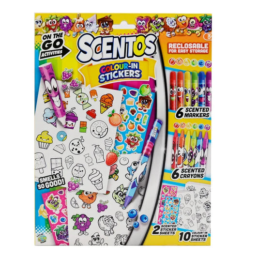 Scentos On The Go Colour In Stickers Colouring Set - Jaiman Toys
