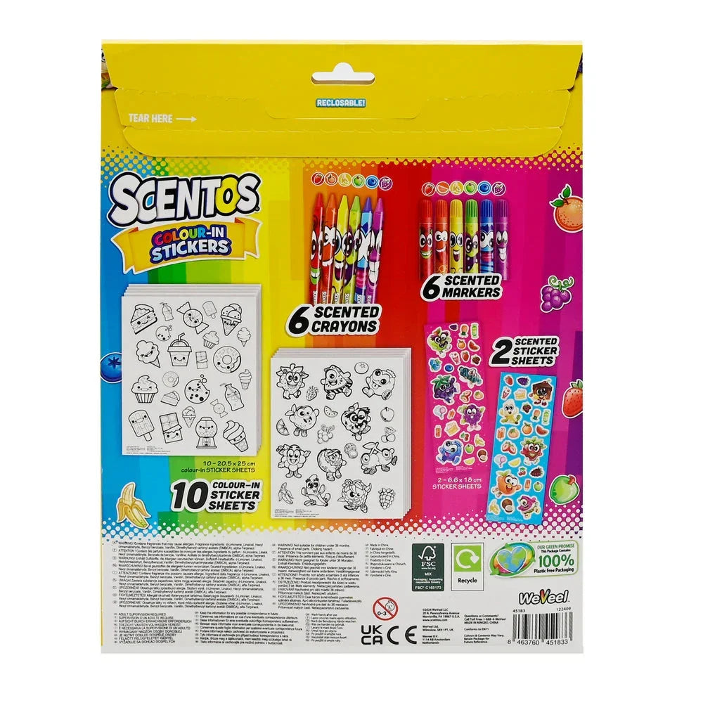 Scentos On The Go Colour In Stickers Colouring Set - Jaiman Toys
