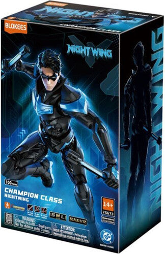 Blokees Champion Class DC Nightwing Building Kit | 100-Piece Official DC Collectible Model Set | 1:12 Scale Action Figure