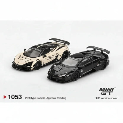 Mini GT 1:64 Diecast Model Car Duo Set | McLaren 720S LB★Works & Lamborghini LB-Silhouette WORKS Murciélago GT